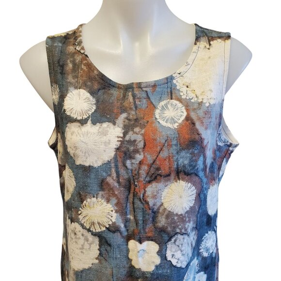 Bryn Walker Sleeveless Burdock Multicolor Floral Linen Langenlook Midi Dress S - Picture 2 of 10